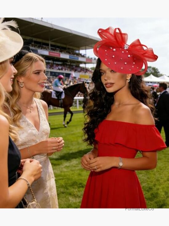 Elegant Fascinator Hat with Headband for Wedding Tea Party Church Derby main image 5